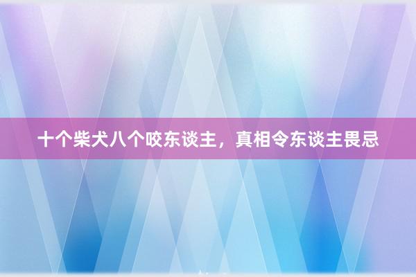 十个柴犬八个咬东谈主，真相令东谈主畏忌